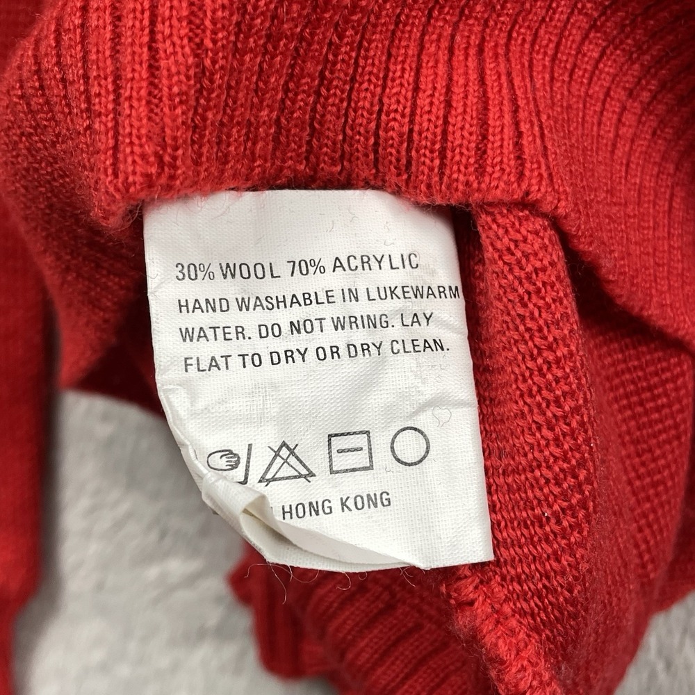 Vintage Tyrolia Sweater Mens Large Red Wool Acrylic Colorblock Ski Winter READ - Picture 10 of 10